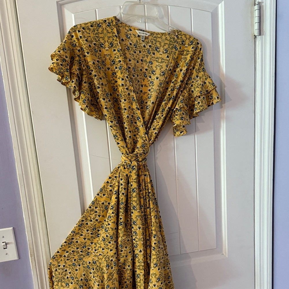 Max Studio Yellow Floral High Low Dress